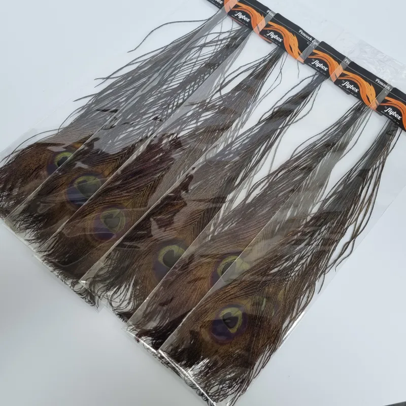 Flybox Bleached Peacock Eyes in Dyed Black 2 eyes per pack